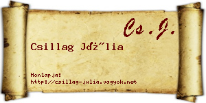 Csillag Júlia névjegykártya